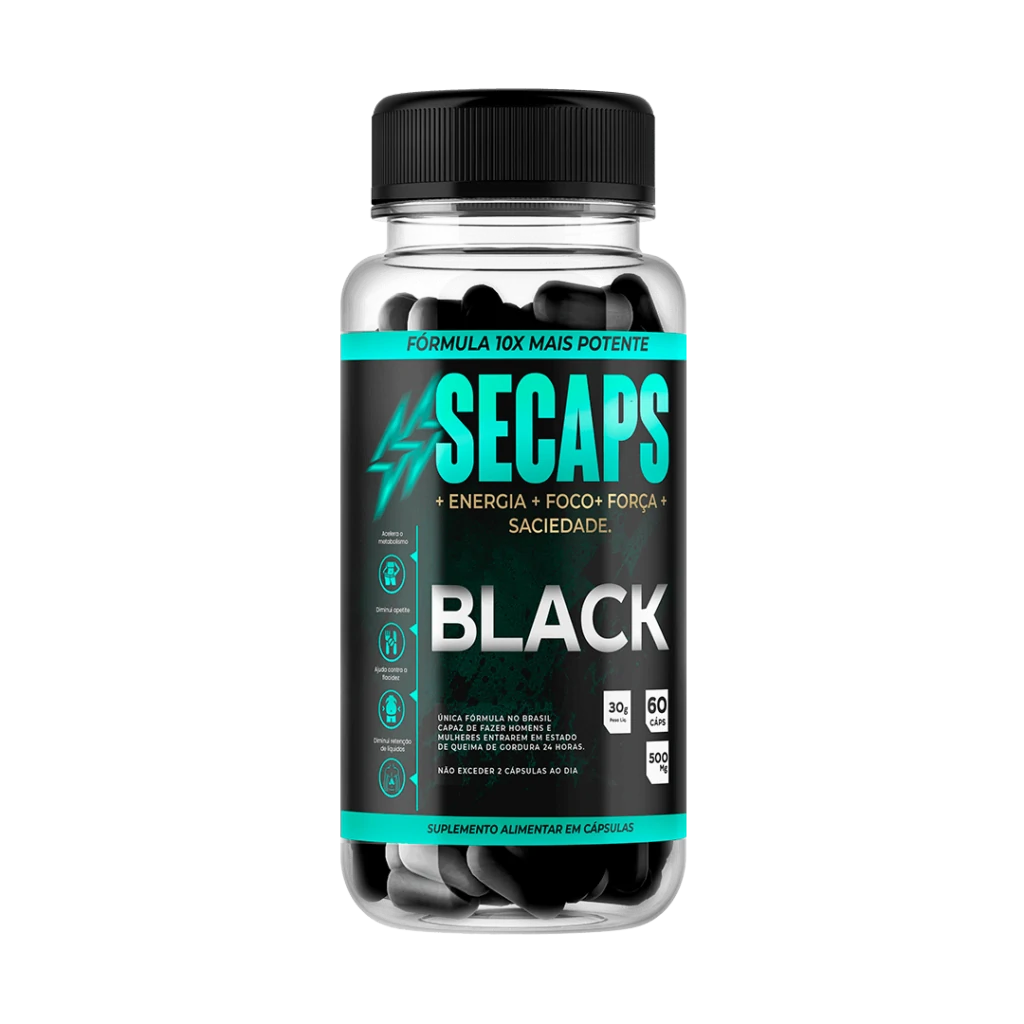 Secaps Black 1 Pote para tratamento de 1 meses - O seu segredo para emagrecer rápido e saudável